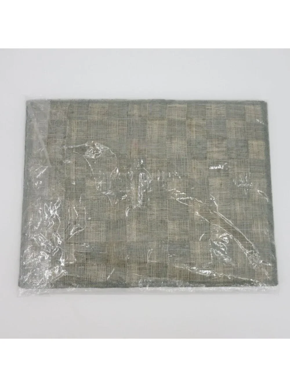NEW Mackenzie-Childs Set of 4 Grey Sinamay Placemats Woven Abaca Fibers NWT